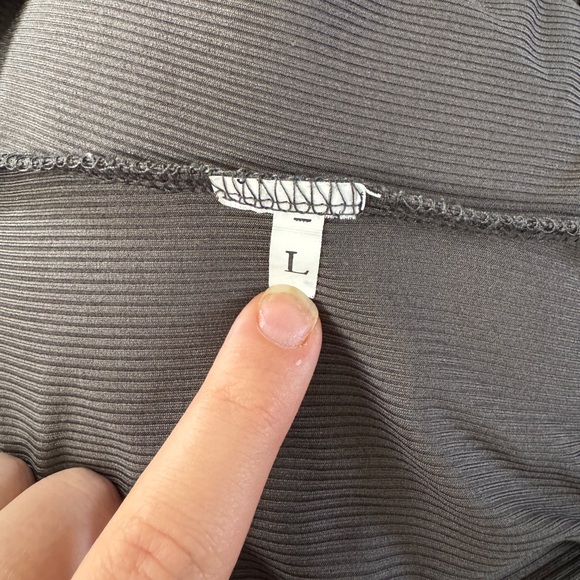 Gray Fitted Ribbed Long Sleeve Bodysuit - Picture 4 of 4